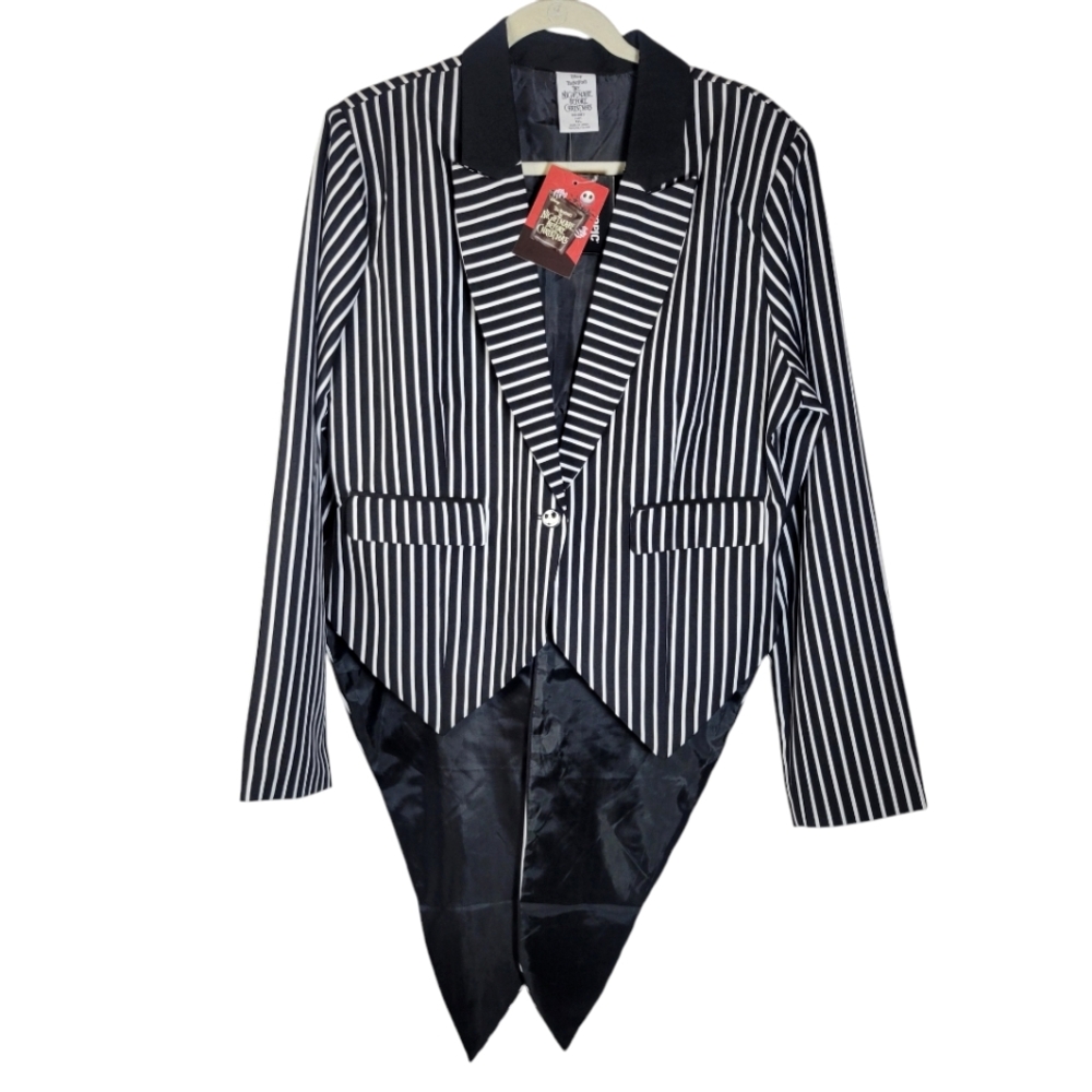 Nightmare Before Christmas black and white pinstriped jacket with tails Size 3X